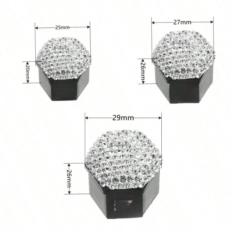 20PCS One Box Diamond-Encrusted Car Wheel Screw Protective Cover Cross-Border Car Tire Decorative Cap Diamond-Encrusted Car Wheel Dust Cover Female