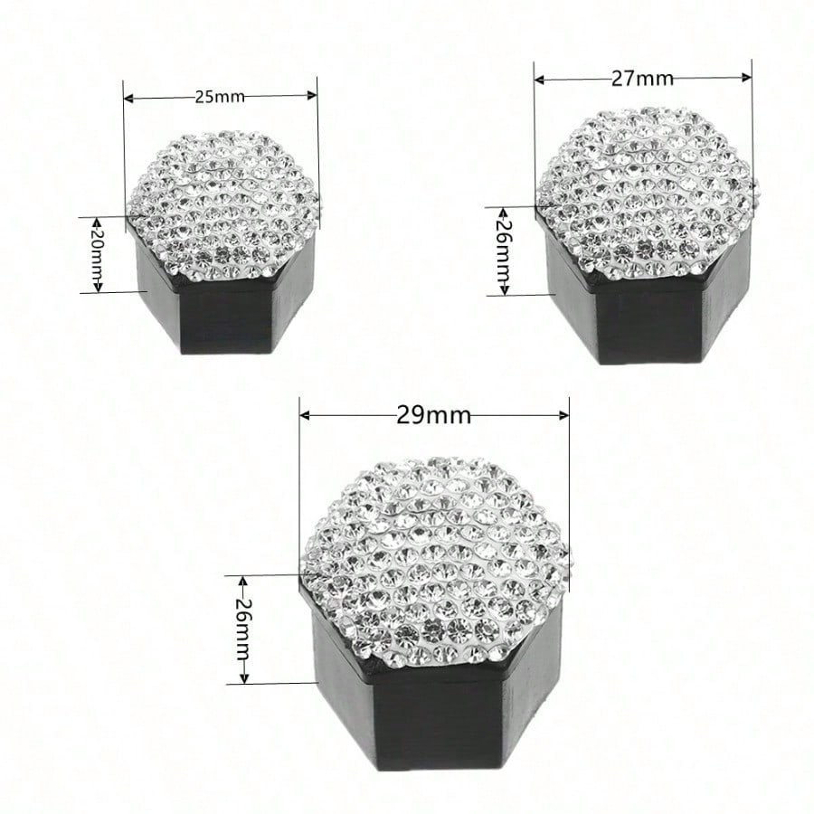 20PCS One Box Diamond-Encrusted Car Wheel Screw Protective Cover Cross-Border Car Tire Decorative Cap Diamond-Encrusted Car Wheel Dust Cover Female