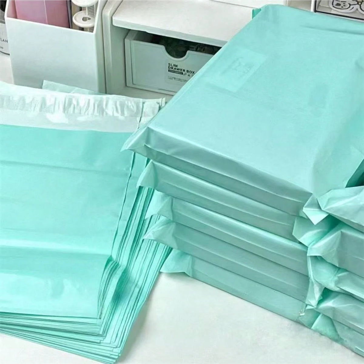 20pcs Thick Waterproof Solid Color Packaging Bags, Simple Multipurpose Pouches Suitable For School, Office, Shipping And Mailing