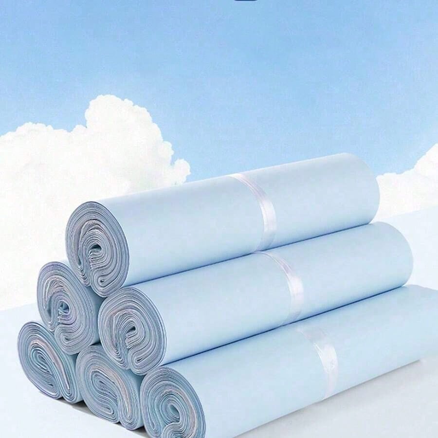 20pcs Thick Waterproof Solid Color Packaging Bags, Simple Multipurpose Pouches Suitable For School, Office, Shipping And Mailing