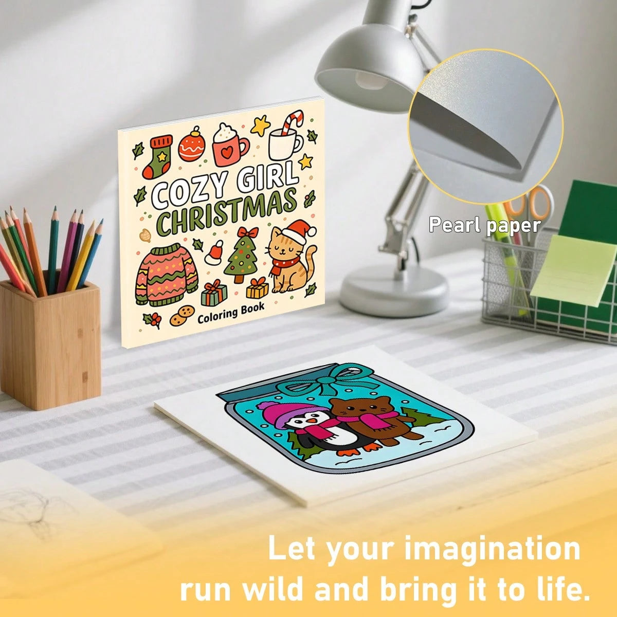 24-Page Christmas Coloring Book: Warm Christmas, Original Illustrations, Pearl Paper Cover And Thick Inner Pages, Christmas Gift, Halloween Gift, Birthday Gift, Party Gift, Back To School Gift, 7.9*7.