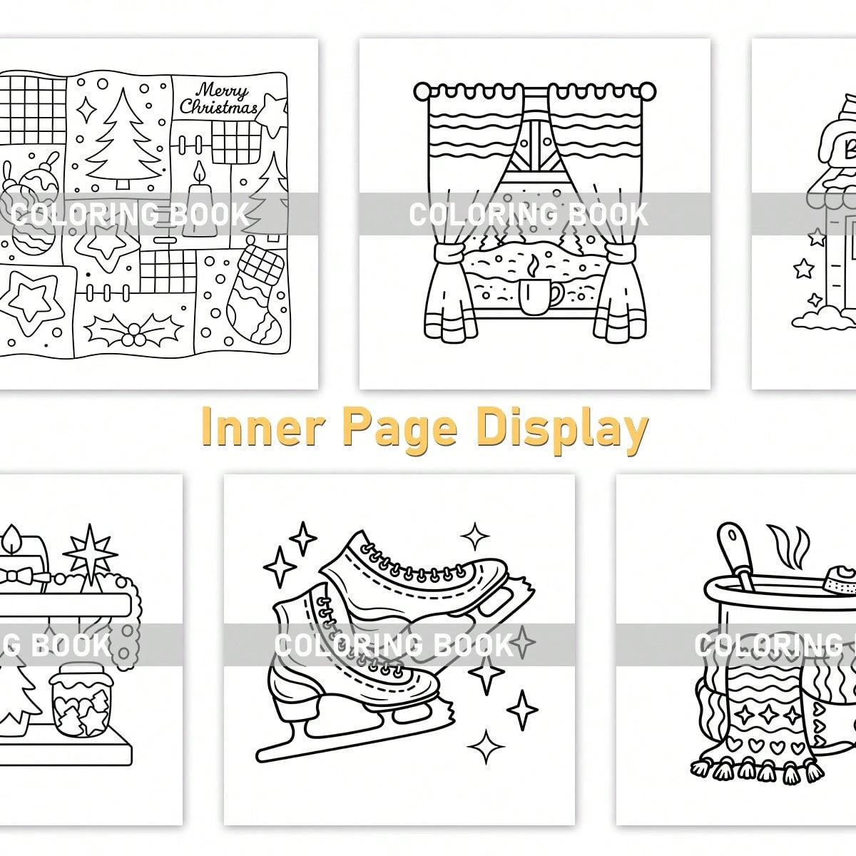 24-Page Christmas Coloring Book: Warm Christmas, Original Illustrations, Pearl Paper Cover And Thick Inner Pages, Christmas Gift, Halloween Gift, Birthday Gift, Party Gift, Back To School Gift, 7.9*7.
