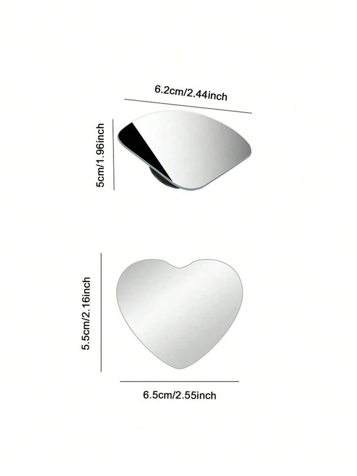2pcs 360° Rotating Frameless Car Rearview Blind Spot Mirrors, Silver