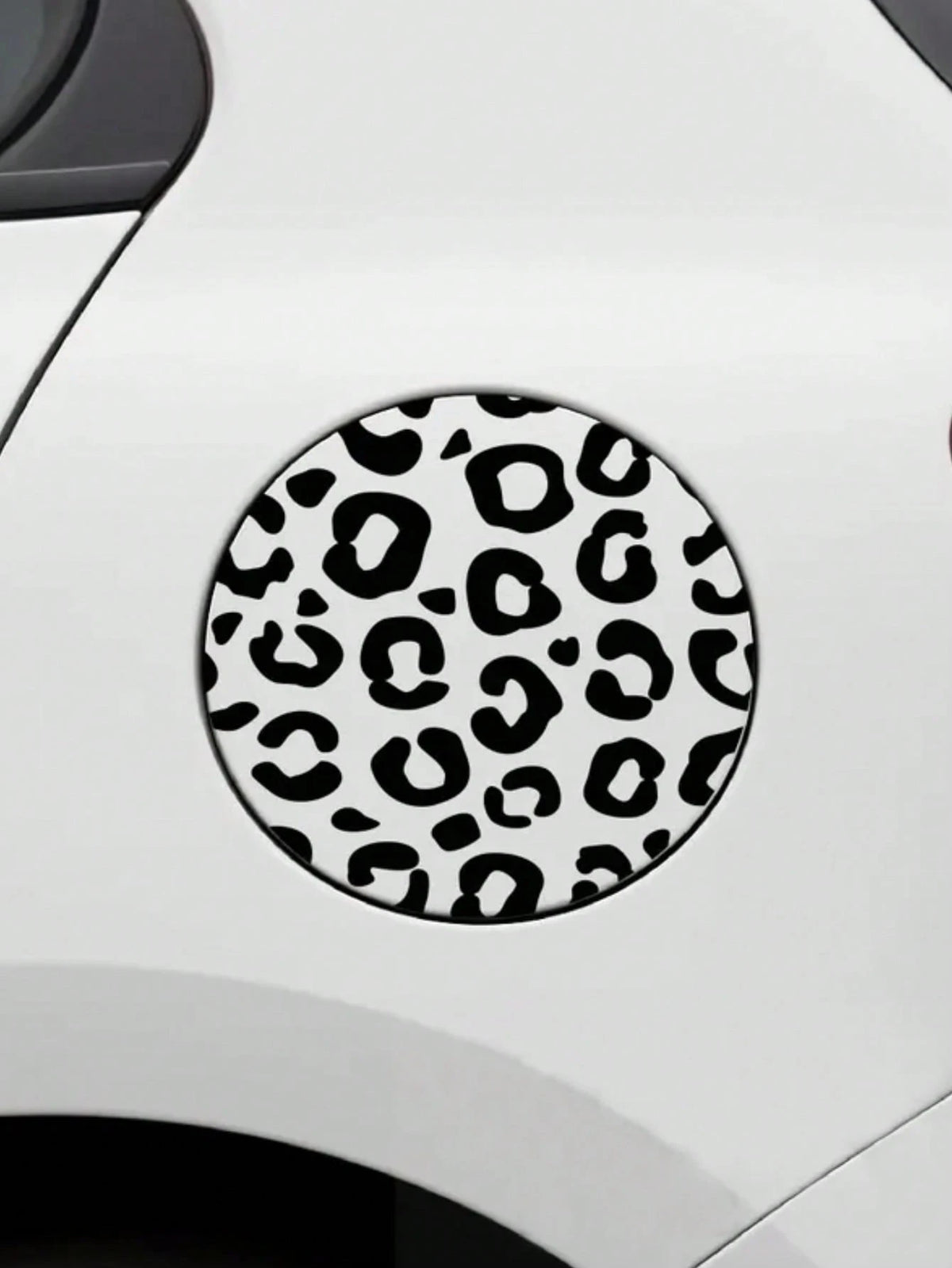 2pcs 5.9*5.9 Inch Metal Reflective Stickers, Leopard Print & Cow Print, Black Geometric Pattern, Waterproof Easy-To-Apply DIY Decals, Suitable For Cars, Rearview Mirrors, Windows, Phones, Bicycles And