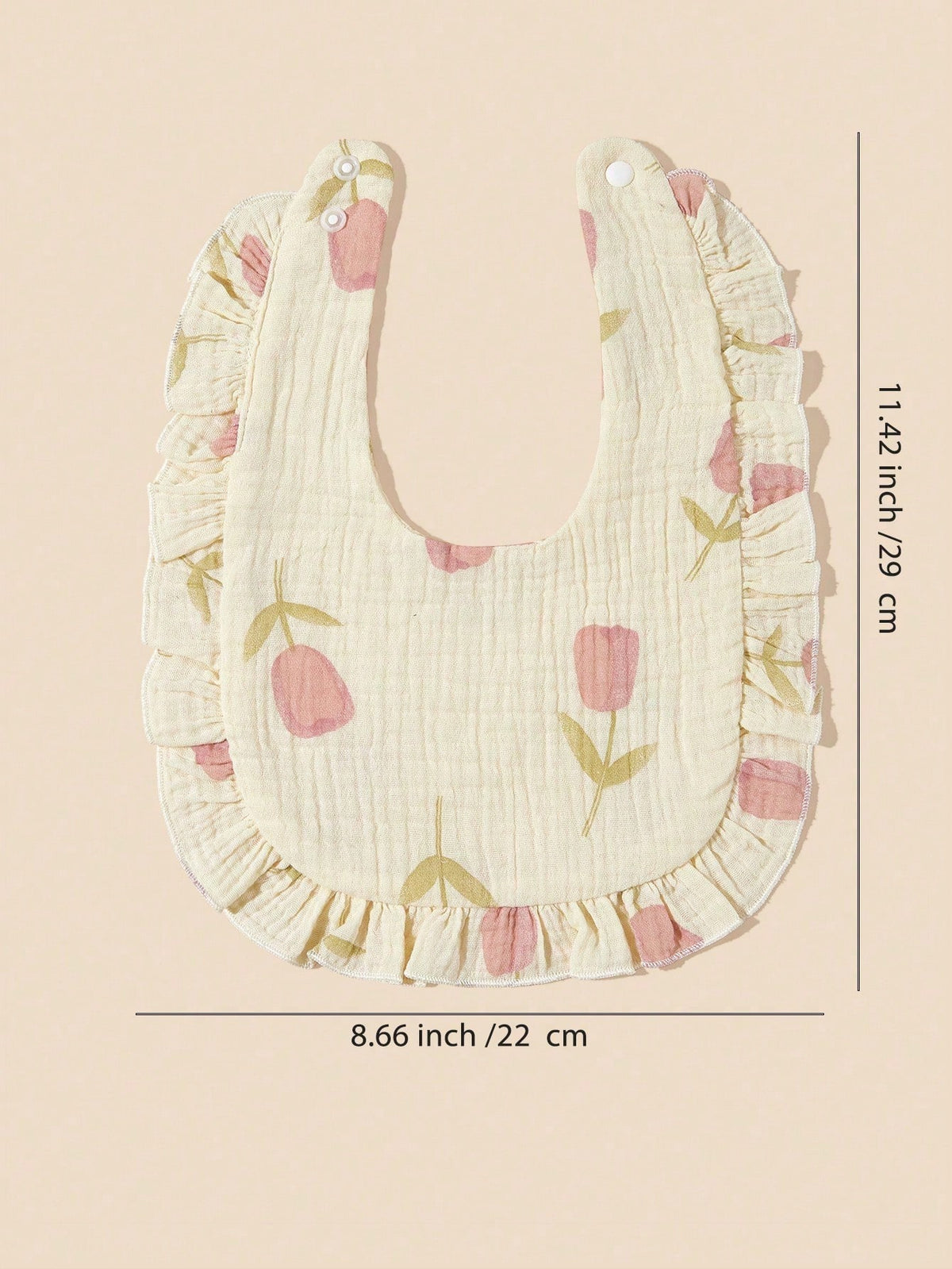 2pcs Infant Bibs With Ruffle Trim Decor, Lace Edging Pure Cotton Soft Drool Scarf