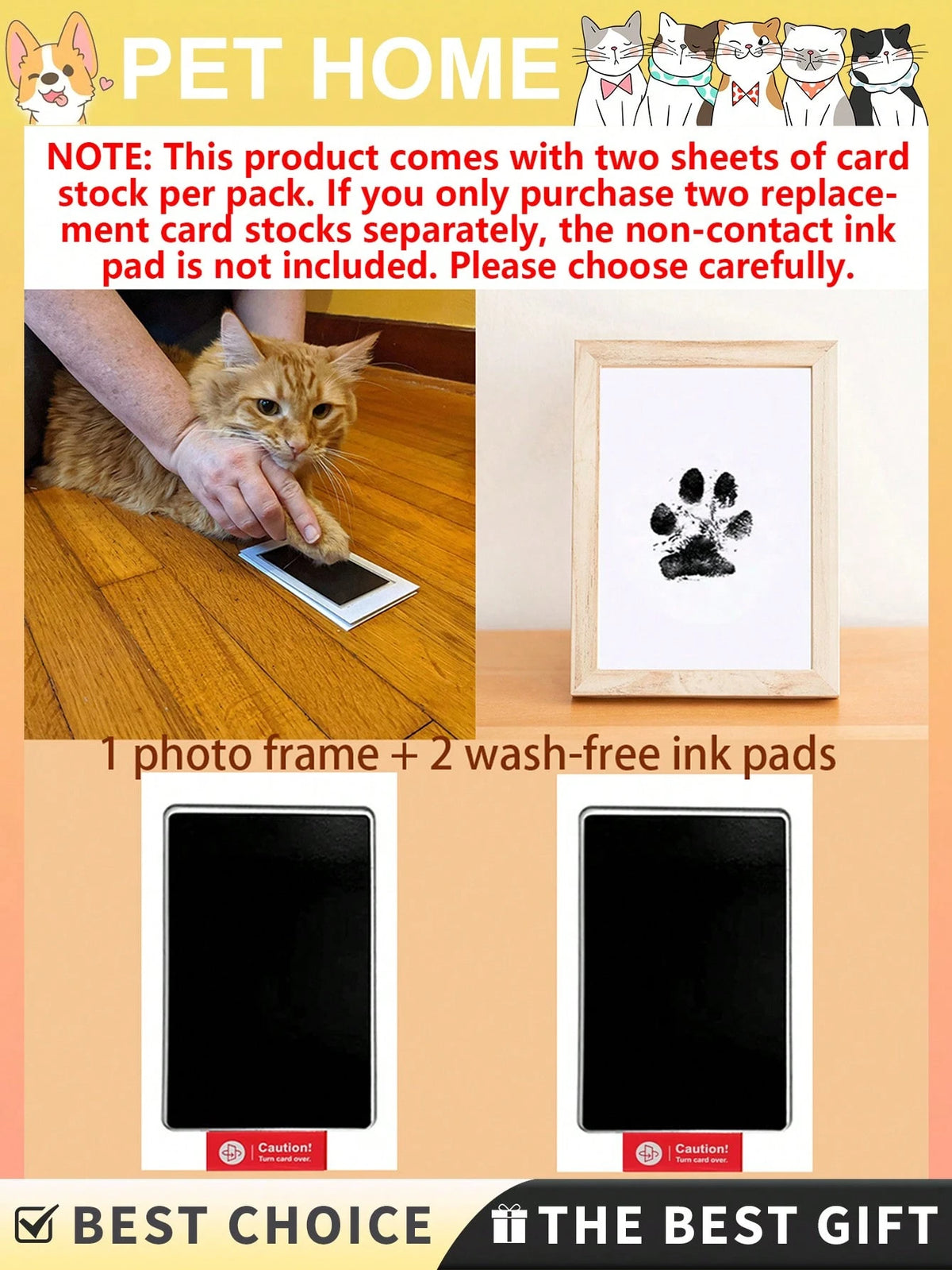 2pcs Pet Paw Print Set, 2025 New Non-Contact Ink Pad, Easy To Make Pet Paw Prints, Commemorate Pet Growth, No Ink Required To Preserve Cat/Dog Paw Prints As Pet Keepsake. Pet Toy Storage Box, Toy & Mi