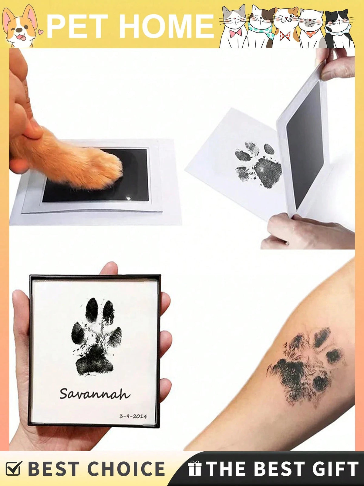 2pcs Pet Paw Print Set, 2025 New Non-Contact Ink Pad, Easy To Make Pet Paw Prints, Commemorate Pet Growth, No Ink Required To Preserve Cat/Dog Paw Prints As Pet Keepsake. Pet Toy Storage Box, Toy & Mi