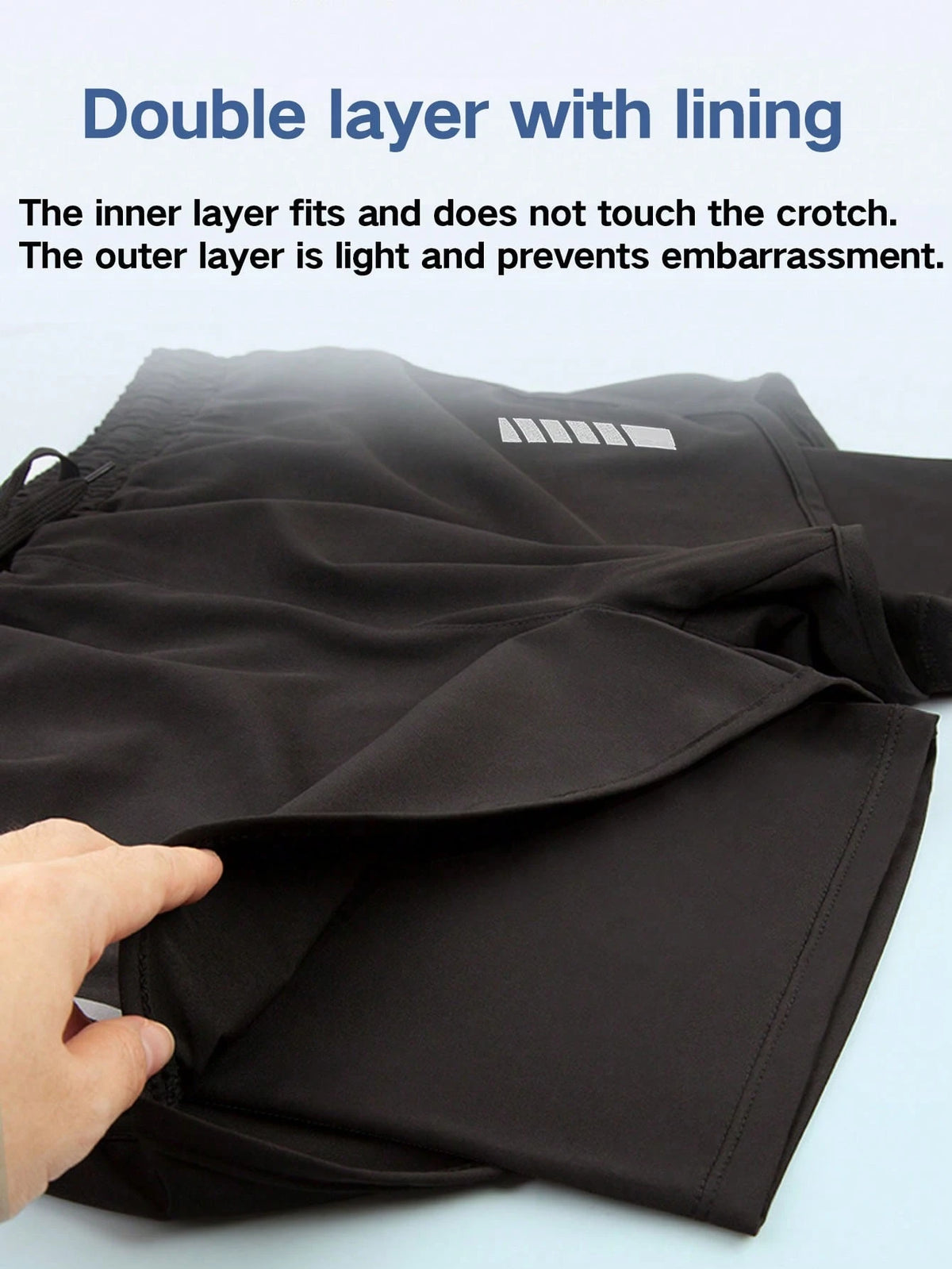 2pcs Women's Sports Shorts| Quick-Drying Polyester & Spandex Blended Fabric|,| Adjustable Drawstring Waistband Design| Geometric Pattern| Black