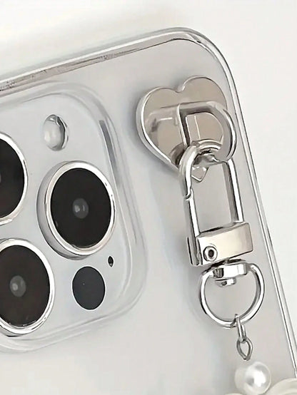 3-In-1 Phone Case Heart Star Moon Snap Button + Door Buckle + Lobster Claw Clasp Lanyard, DIY Phone Lanyard Strap, Phone Lanyard, Alloy Metal Material, Strong Adhesive Backing, No Residue, Phone Case