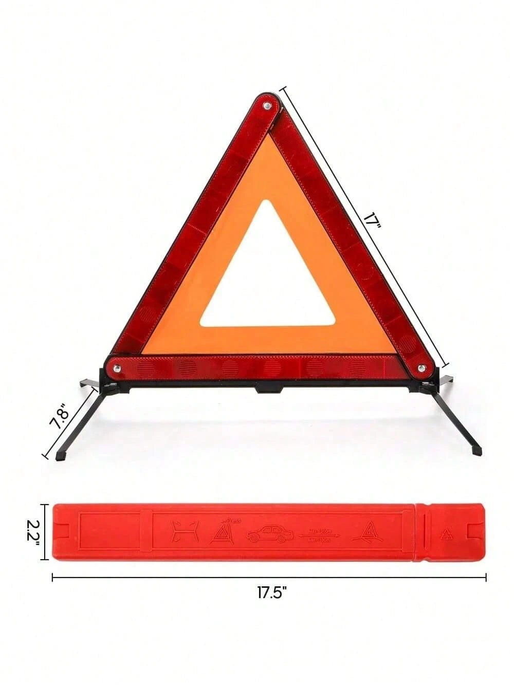 3 Pack Emergency Warning Triangles, Reflective Safety Triangle Kit For Vehicles And Roadside Emergencies