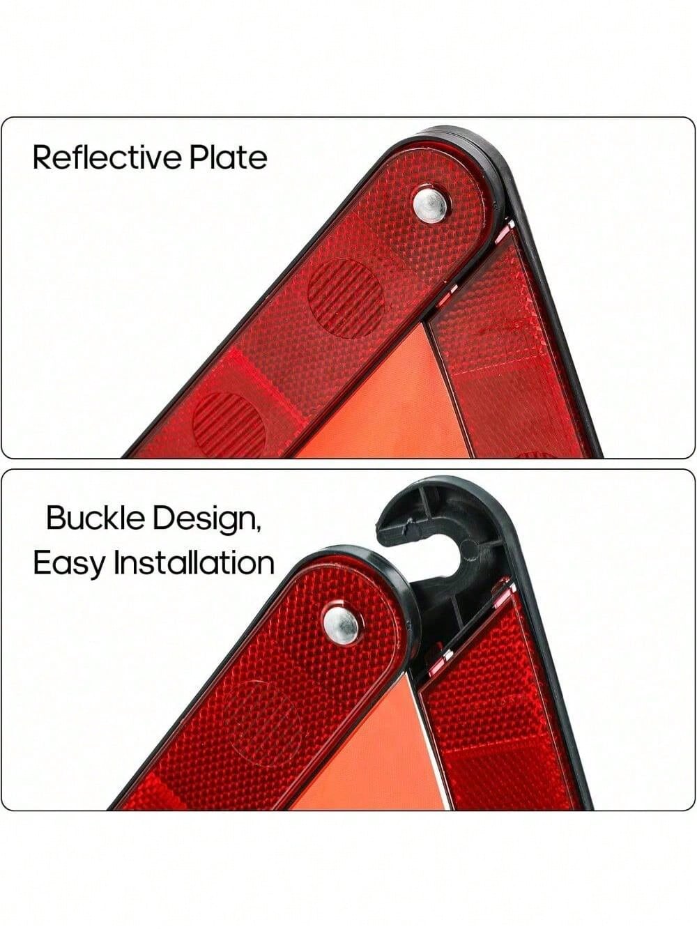3 Pack Emergency Warning Triangles, Reflective Safety Triangle Kit For Vehicles And Roadside Emergencies