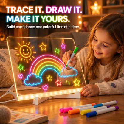 LED Drawing Board for Kids - LED Light Entertainment Toy with Light Effects