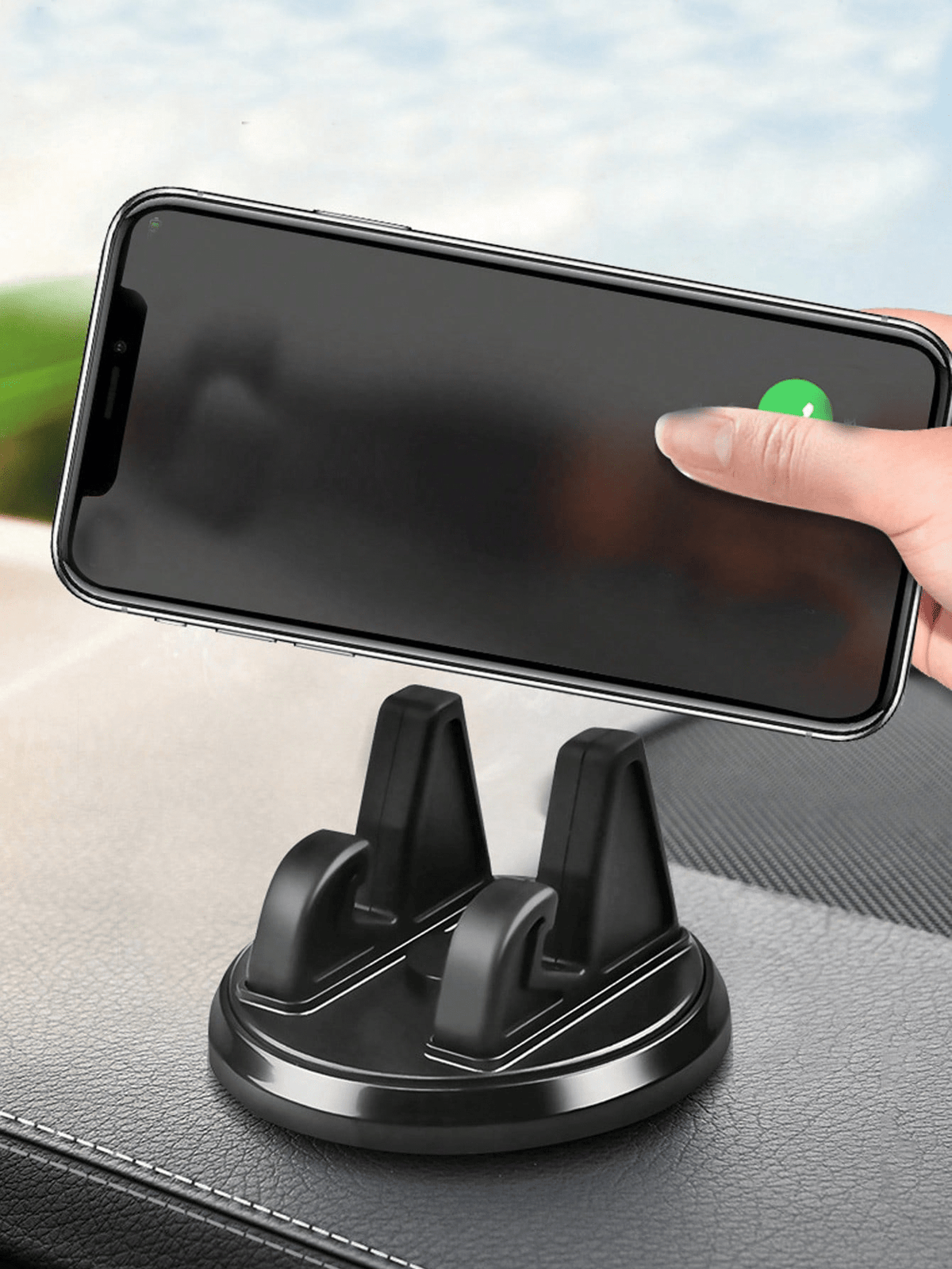 360° Rotatable Car Dashboard Phone Holder, Multifunctional Disc-Type Phone Mount, Adhesive Navigation Bracket, Rotatable ABS Instrument Panel Stand