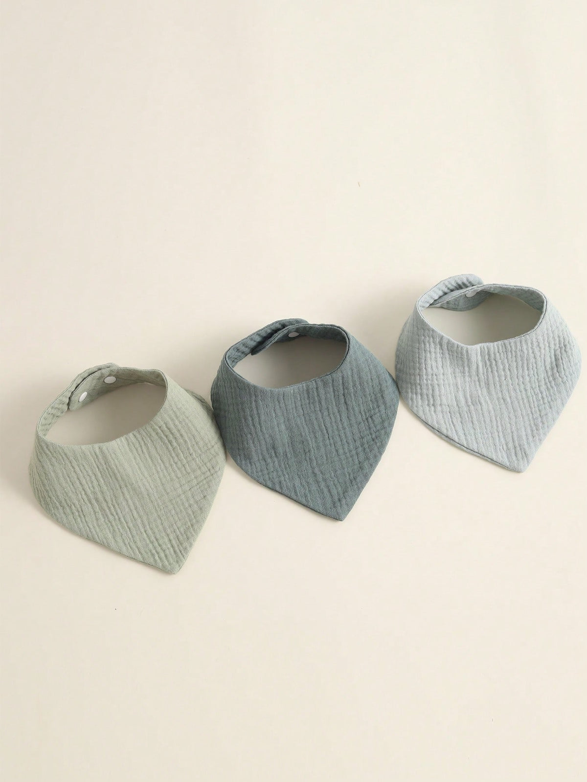 3pcs/Set Solid Color Muslim Cotton Baby Bibs, Soft Absorbent Pure Cotton Breathable Triangle Burp Cloths