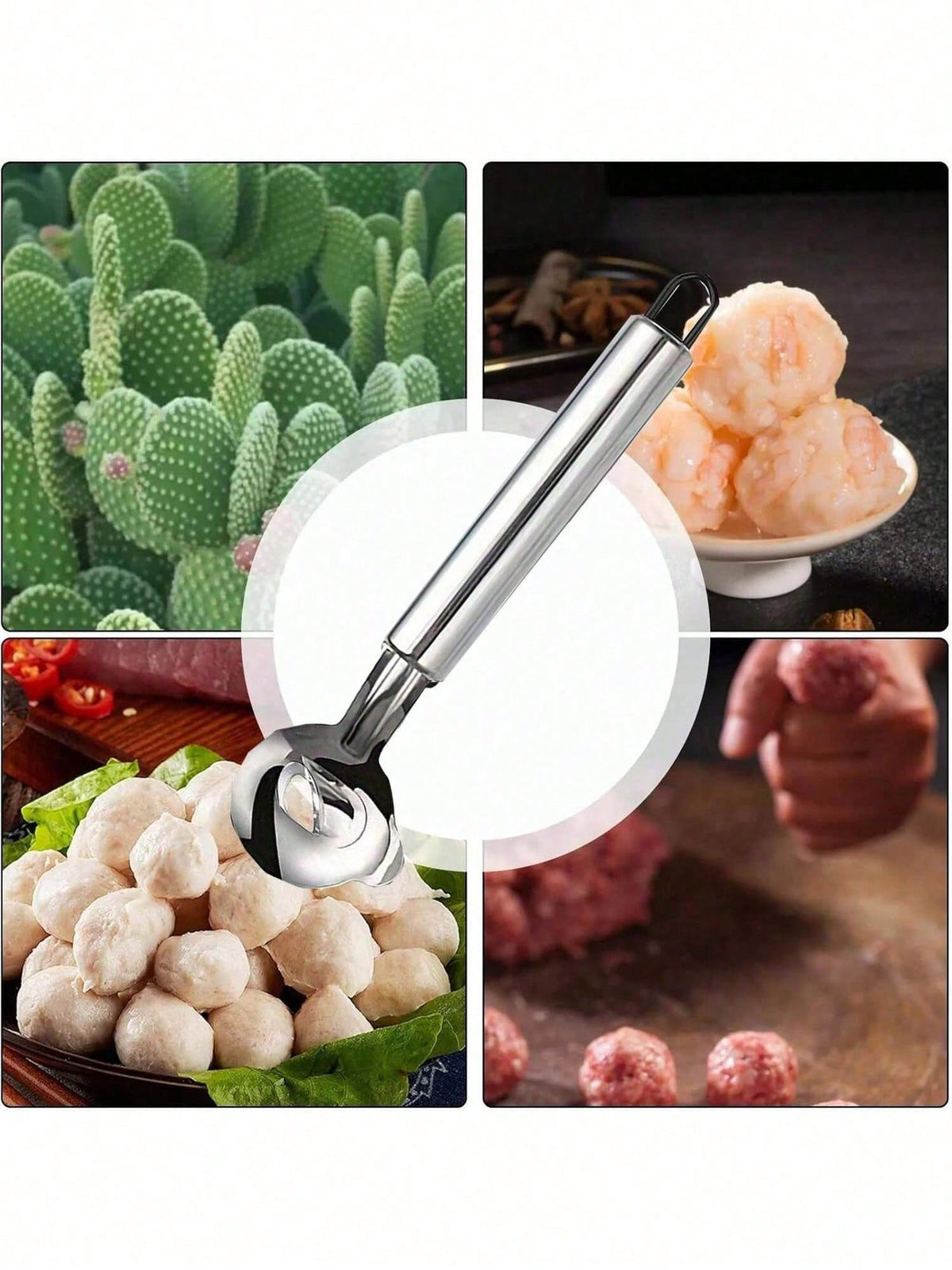 4/3/2/1 Piece Cactus Peeler Set - Stainless Steel Fruit And Vegetable Peeler, Spoon Melon Baller And Seed Remover - Easy-To-Use Kitchen Gadgets For Home And Restaurant