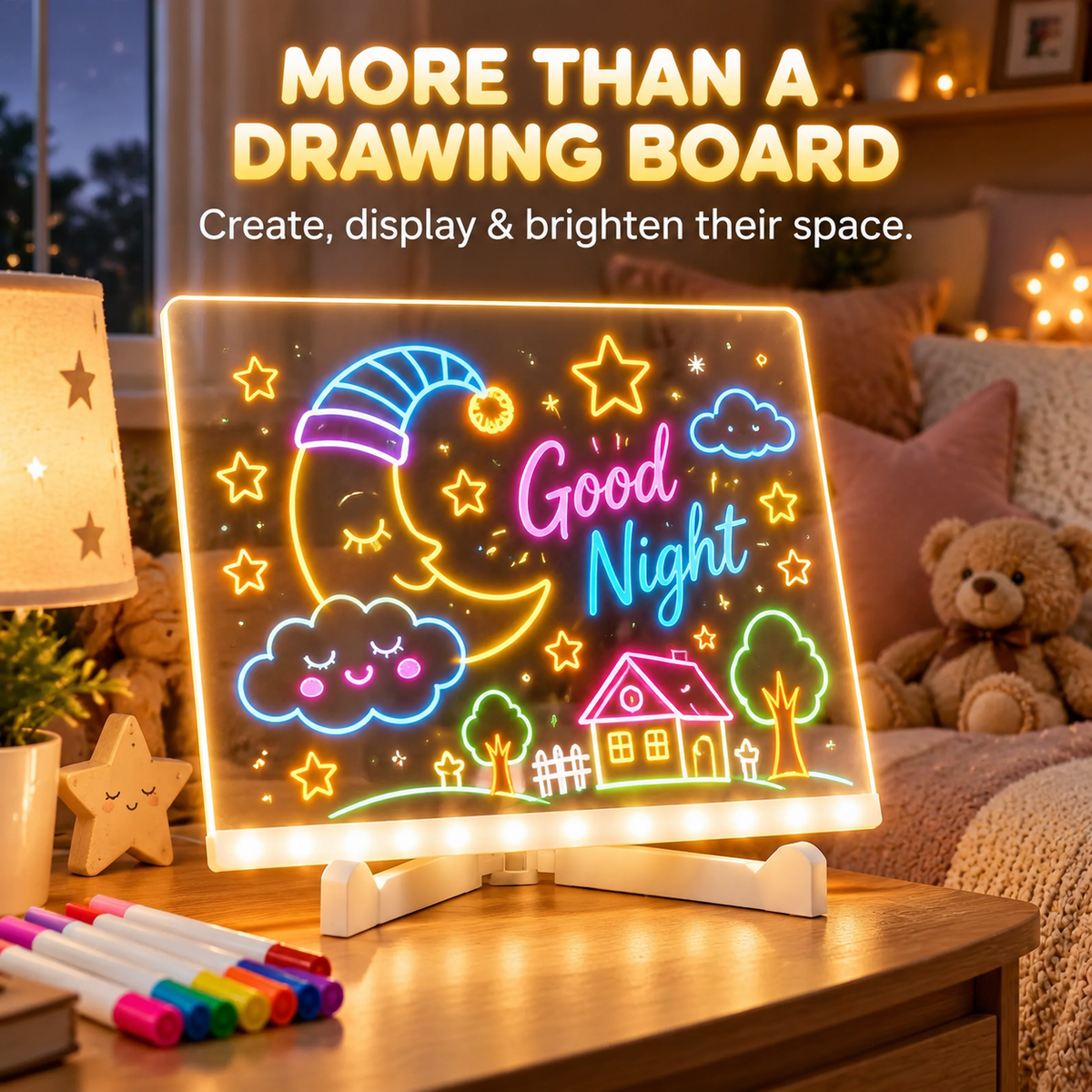 LED Drawing Board for Kids - LED Light Entertainment Toy with Light Effects