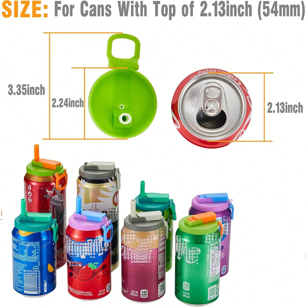 4PCS 4 Color Soda Can Lids With Straw, Soda Can Covers With Silicone Straw Reusable For Fits Standard For Canned Beverage, Beer, Juice,Seltzer. (4 Colour Mixture)