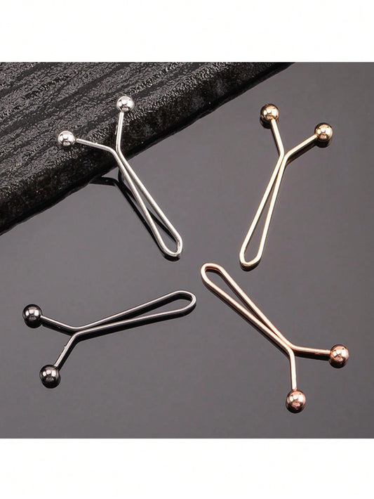 4pcs Invisible Waist Cincher Metal Clips, Adjustable Button Pins Suitable For Jeans And Clothing, Fashion U-Shaped Lapel Brooch Clips, Non-Slip Clips For Women Scarf, Shawl, Sweater, Cardigan, Jeans