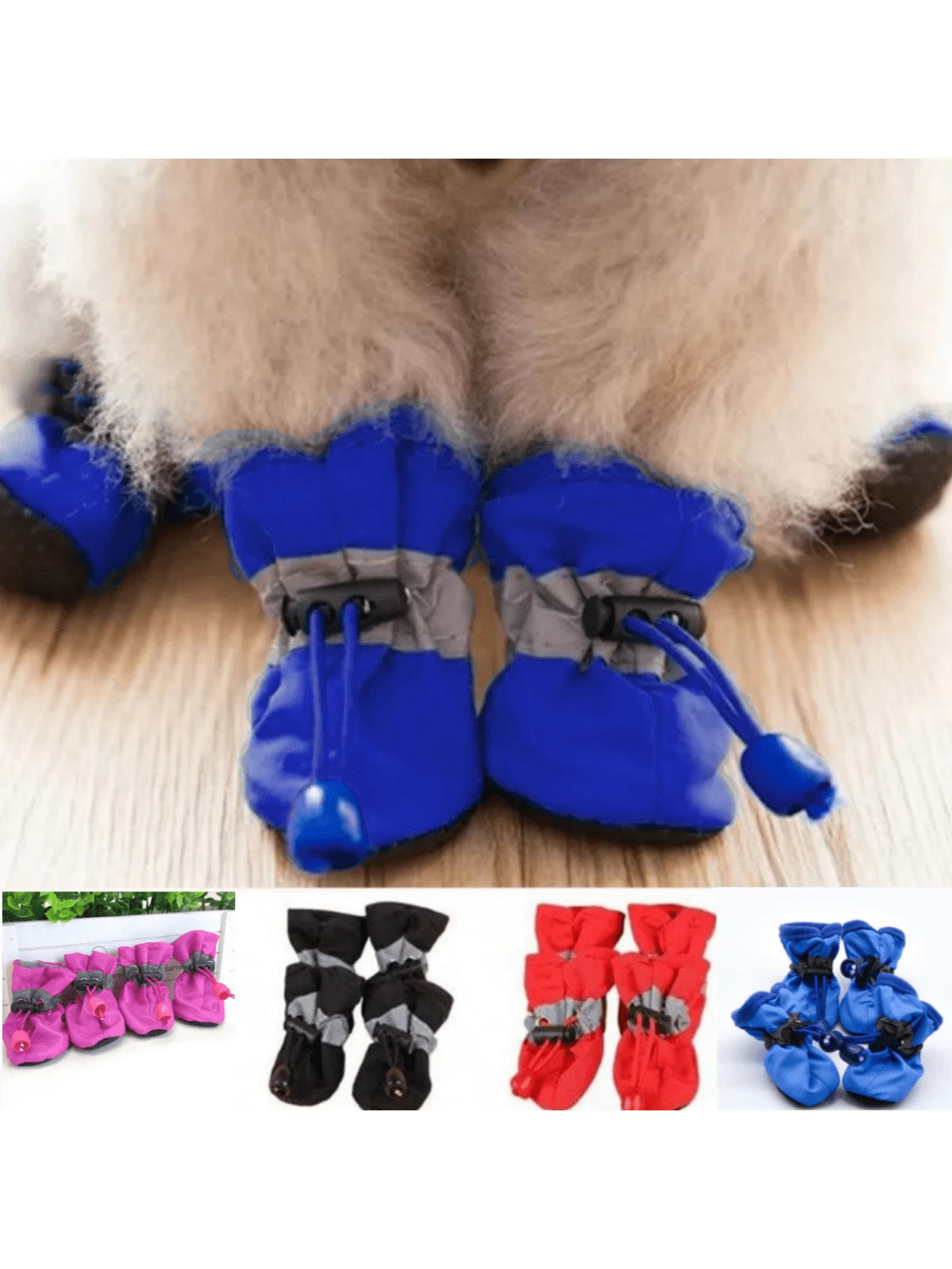 4pcs/Set Waterproof Anti-Slip Pet Dog Shoes, Chihuahua Rain Boots For Small Dogs & Puppies