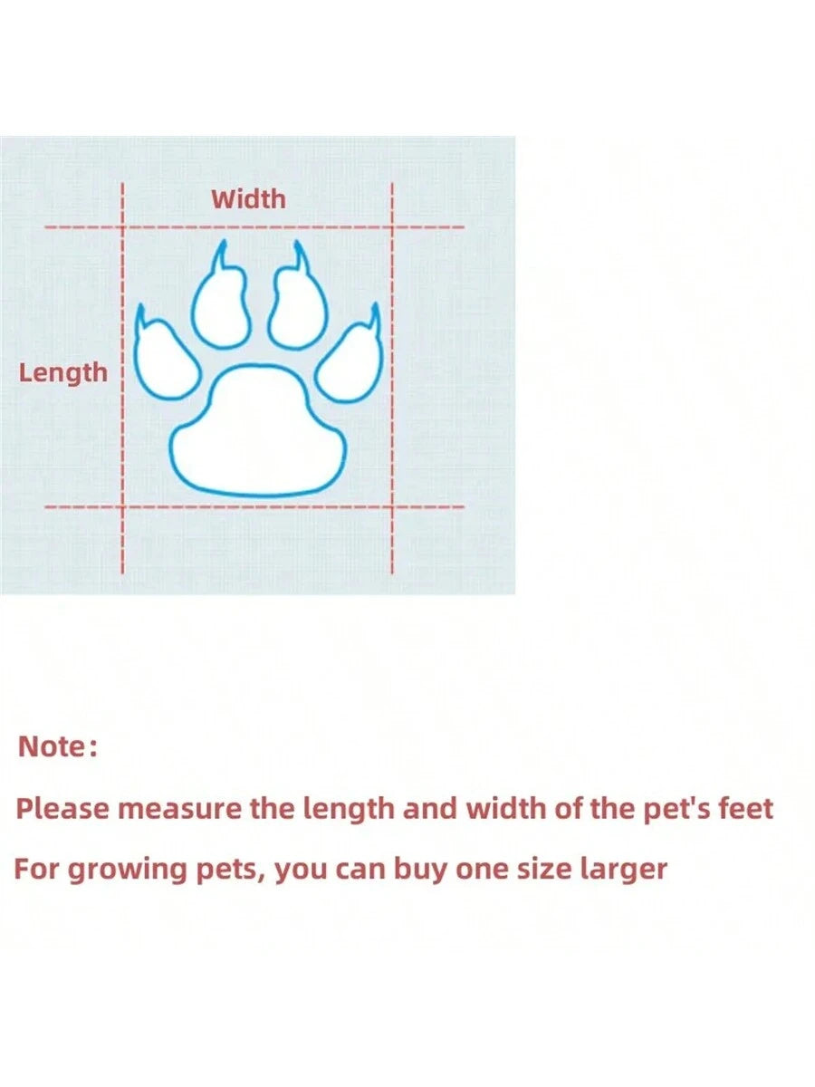 4pcs/Set Waterproof Anti-Slip Pet Dog Shoes, Chihuahua Rain Boots For Small Dogs & Puppies