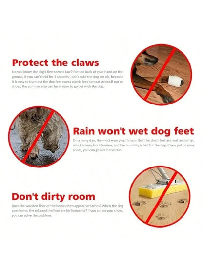 4pcs/Set Waterproof Anti-Slip Pet Dog Shoes, Chihuahua Rain Boots For Small Dogs & Puppies