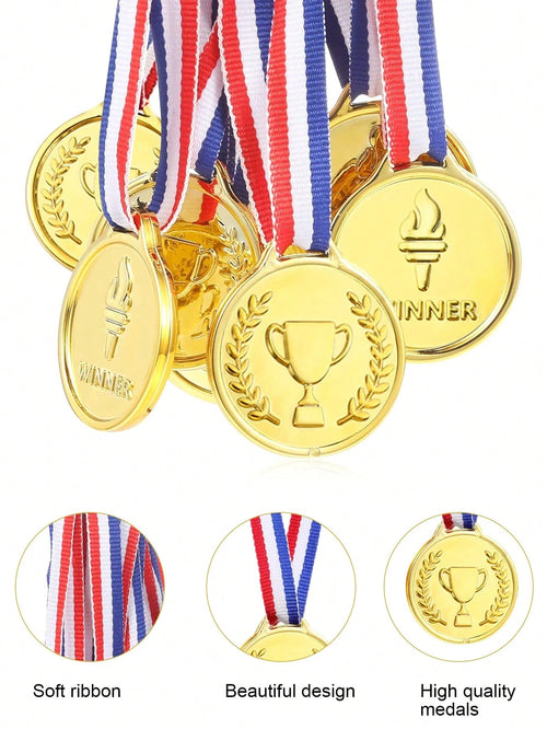 5/10/15/20/30PCS Golden Plastic Sports Competition Winners' MEDALS, Torch Gold MEDALS, Champion MEDALS, Team Game Prizes