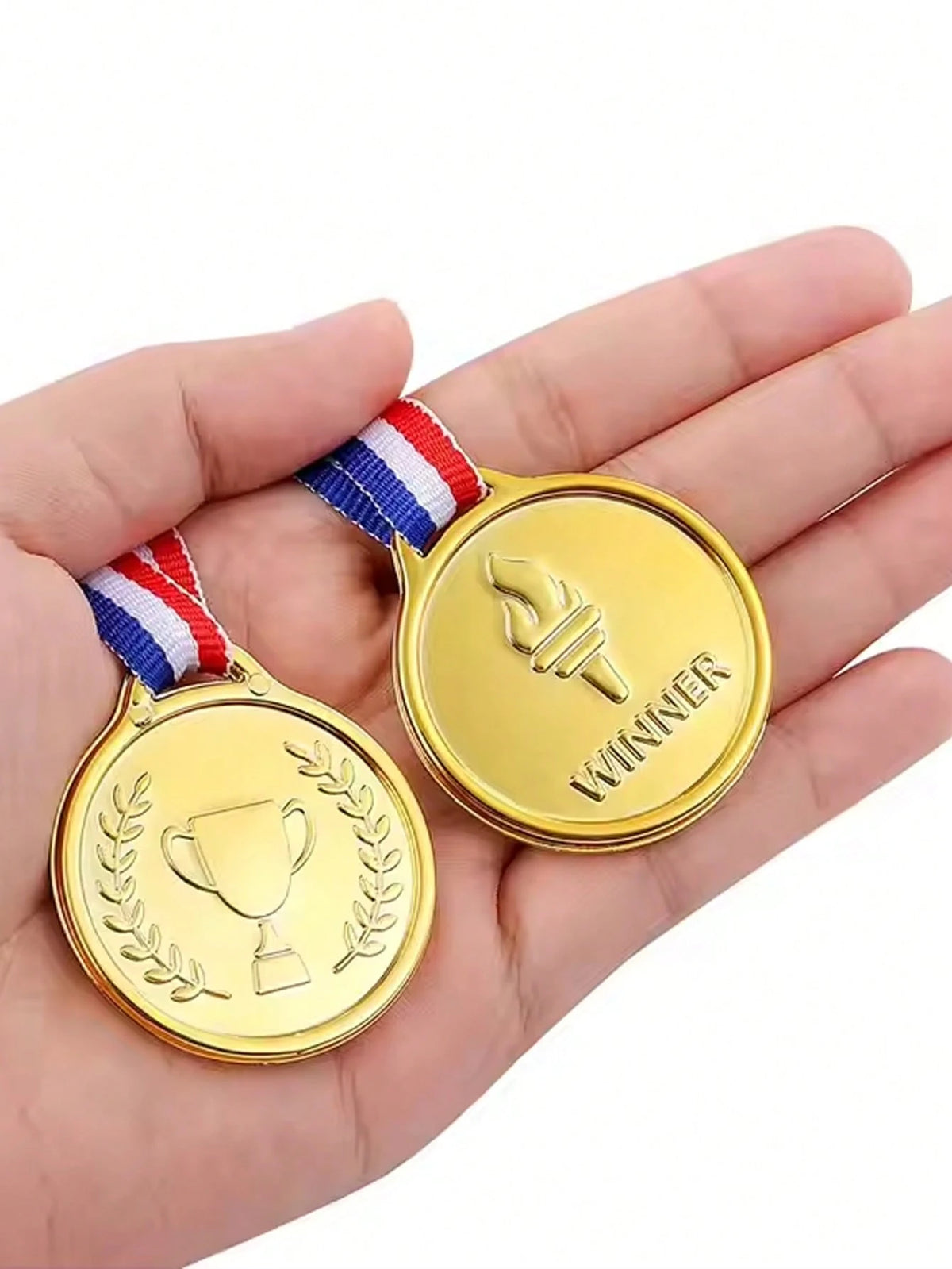 5/10/15/20/30PCS Golden Plastic Sports Competition Winners' MEDALS, Torch Gold MEDALS, Champion MEDALS, Team Game Prizes
