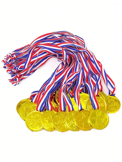 5/10/15/20/30PCS Golden Plastic Sports Competition Winners' MEDALS, Torch Gold MEDALS, Champion MEDALS, Team Game Prizes