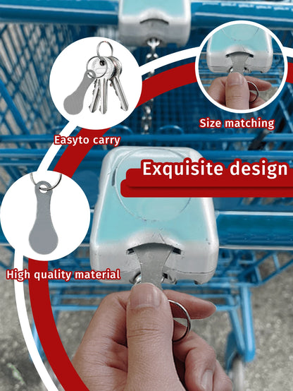 5/1pc Supermarket Shopping Cart Token, Stainless Steel Key Chain With Shopping Cart Unlock Key Ring Decor, Key Chain Accessory