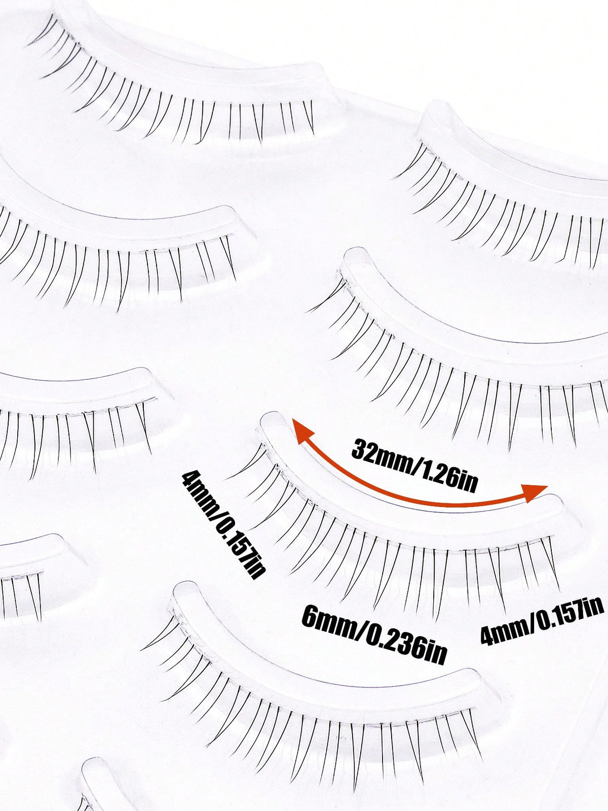 5 Pairs Transparent Stem Natural False Eyelashes, Japanese Anime Style Exaggerated Pointed DIY Cosplay Lower Lashes, Reusable, Suitable For Women And Girls, Comfortable Strip False Eyelashes