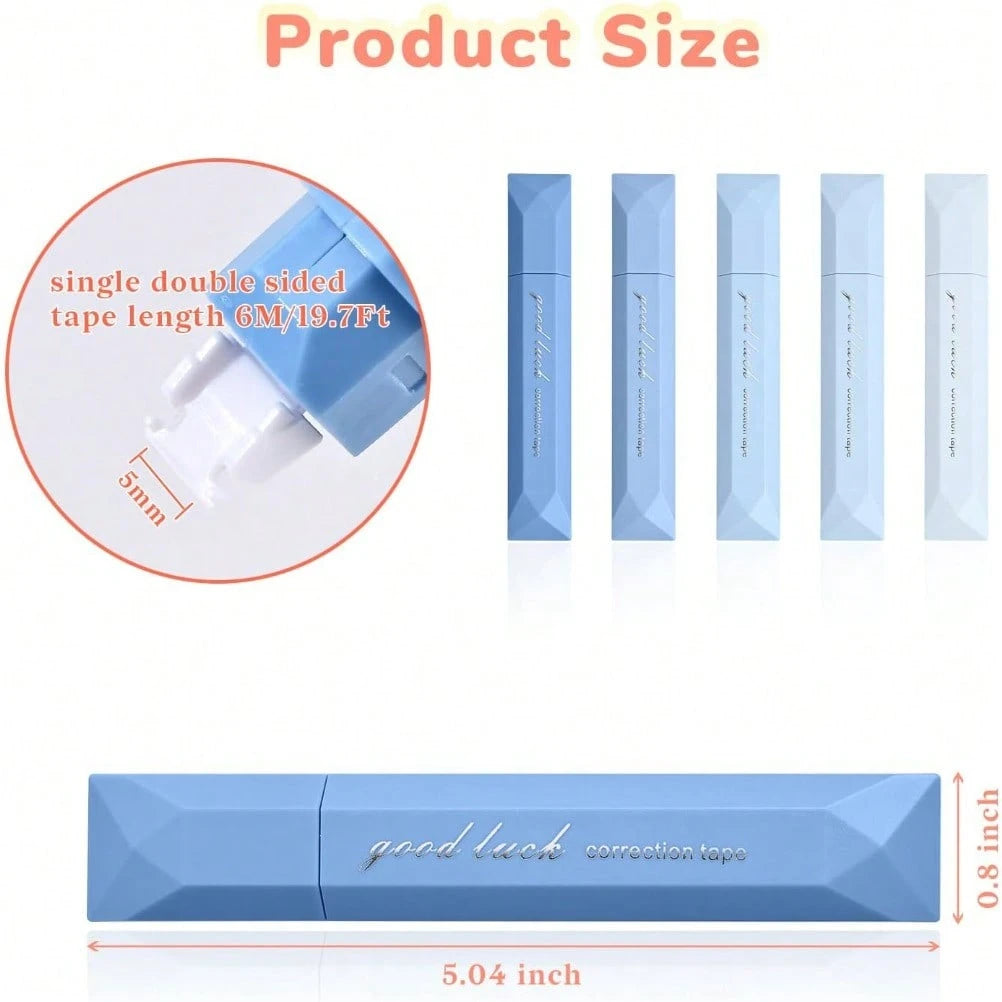 5 Pcs White Correction Tapes, Aesthetic Correction Tape Pens Smooth Pull Out, Easy To Use Pen Shaped Applicator For Students School Office Supplies