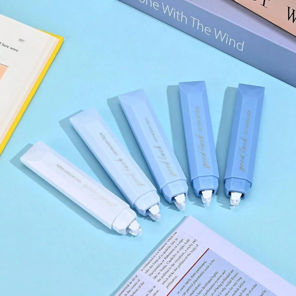5 Pcs White Correction Tapes, Aesthetic Correction Tape Pens Smooth Pull Out, Easy To Use Pen Shaped Applicator For Students School Office Supplies