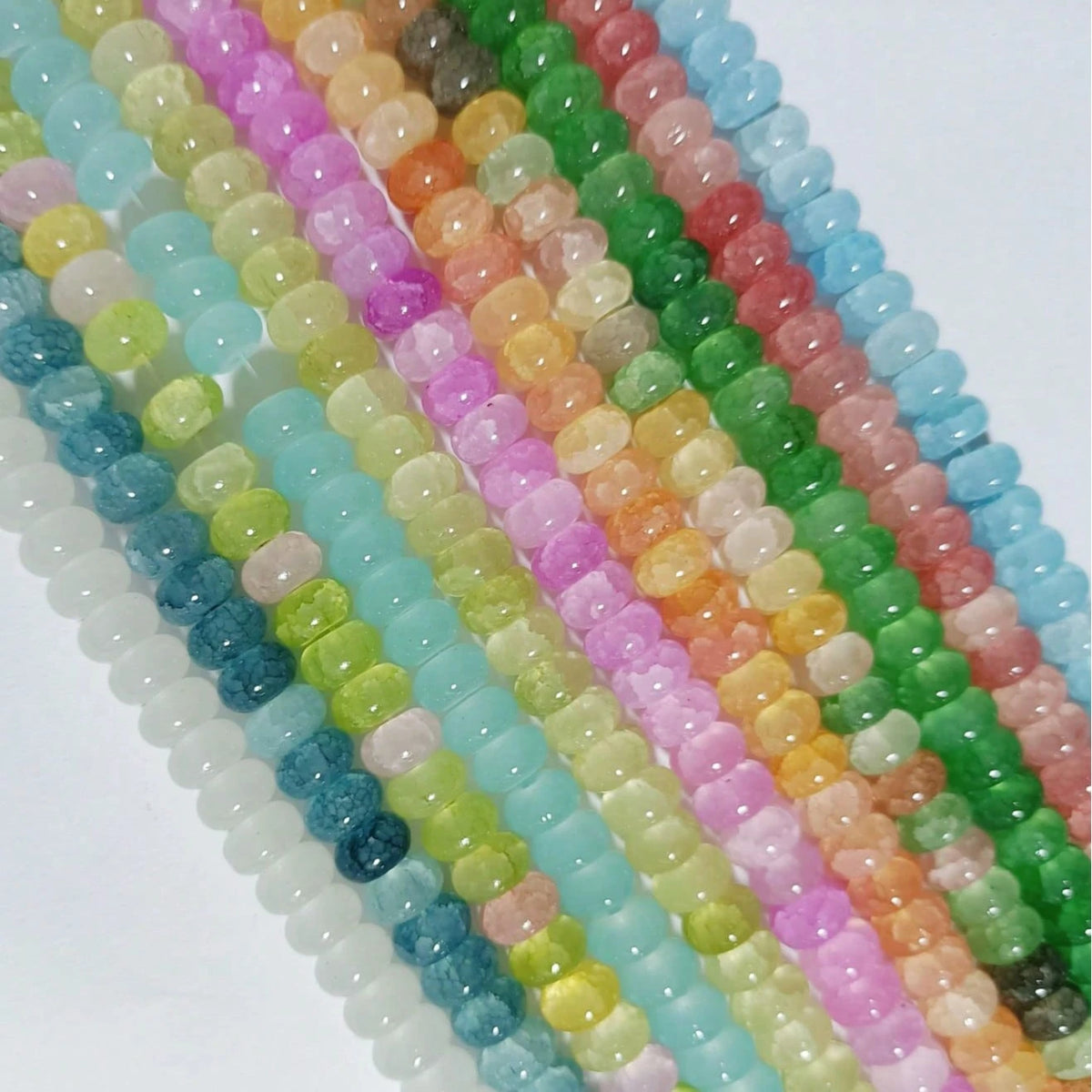 50/100pcs 5*8mm Jade Chalcedony Spacer Beads, DIY Bracelet Necklace Keychain Accessories, Multi-Color Versatile, Inspire Handmade Design