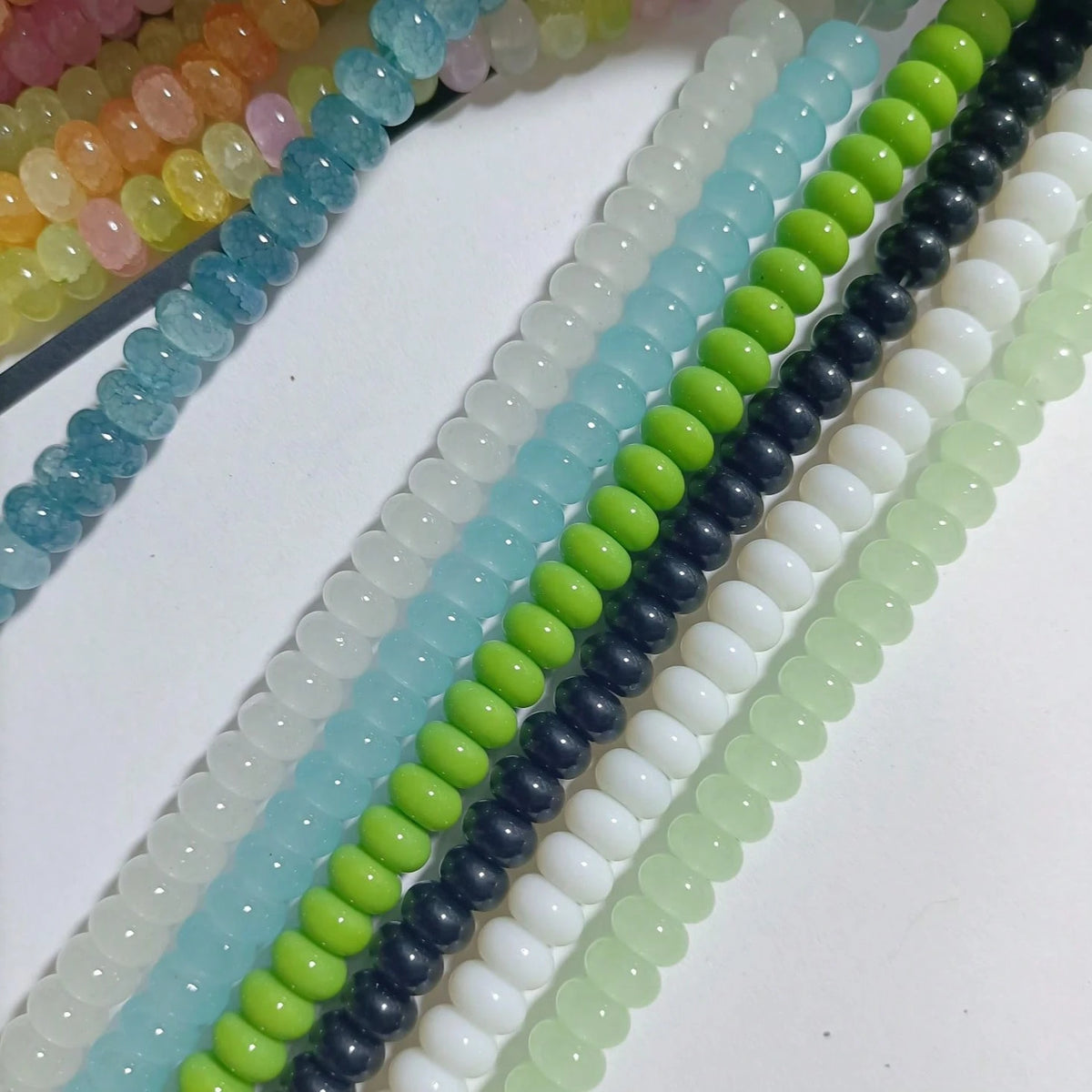 50/100pcs 5*8mm Jade Chalcedony Spacer Beads, DIY Bracelet Necklace Keychain Accessories, Multi-Color Versatile, Inspire Handmade Design
