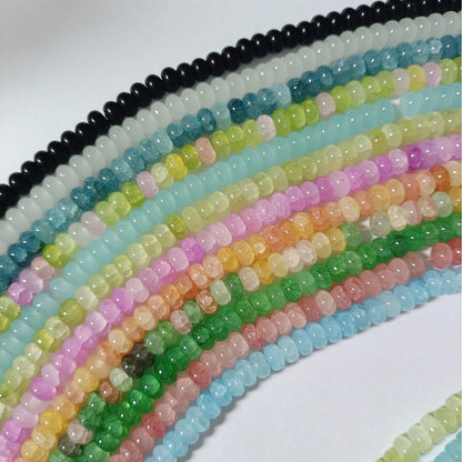 50/100pcs 5*8mm Jade Chalcedony Spacer Beads, DIY Bracelet Necklace Keychain Accessories, Multi-Color Versatile, Inspire Handmade Design