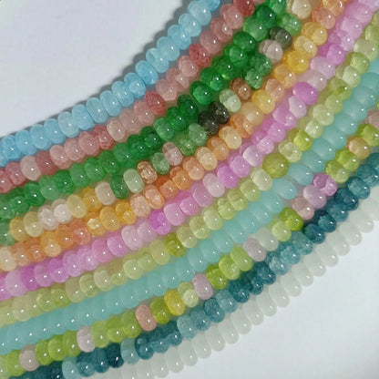 50/100pcs 5*8mm Jade Chalcedony Spacer Beads, DIY Bracelet Necklace Keychain Accessories, Multi-Color Versatile, Inspire Handmade Design