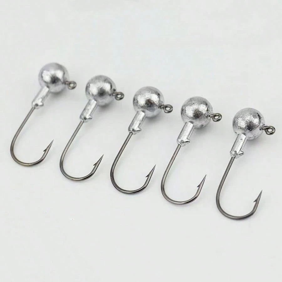55pcs Fishing Lure Set, Including Lead Head Hook, Soft Bait T Tail Soft Worm Hooks, Suitable For Bass, Walleye, Fishing Tackle
