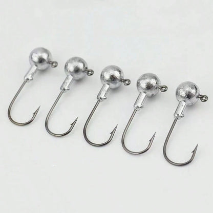 55pcs Fishing Lure Set, Including Lead Head Hook, Soft Bait T Tail Soft Worm Hooks, Suitable For Bass, Walleye, Fishing Tackle