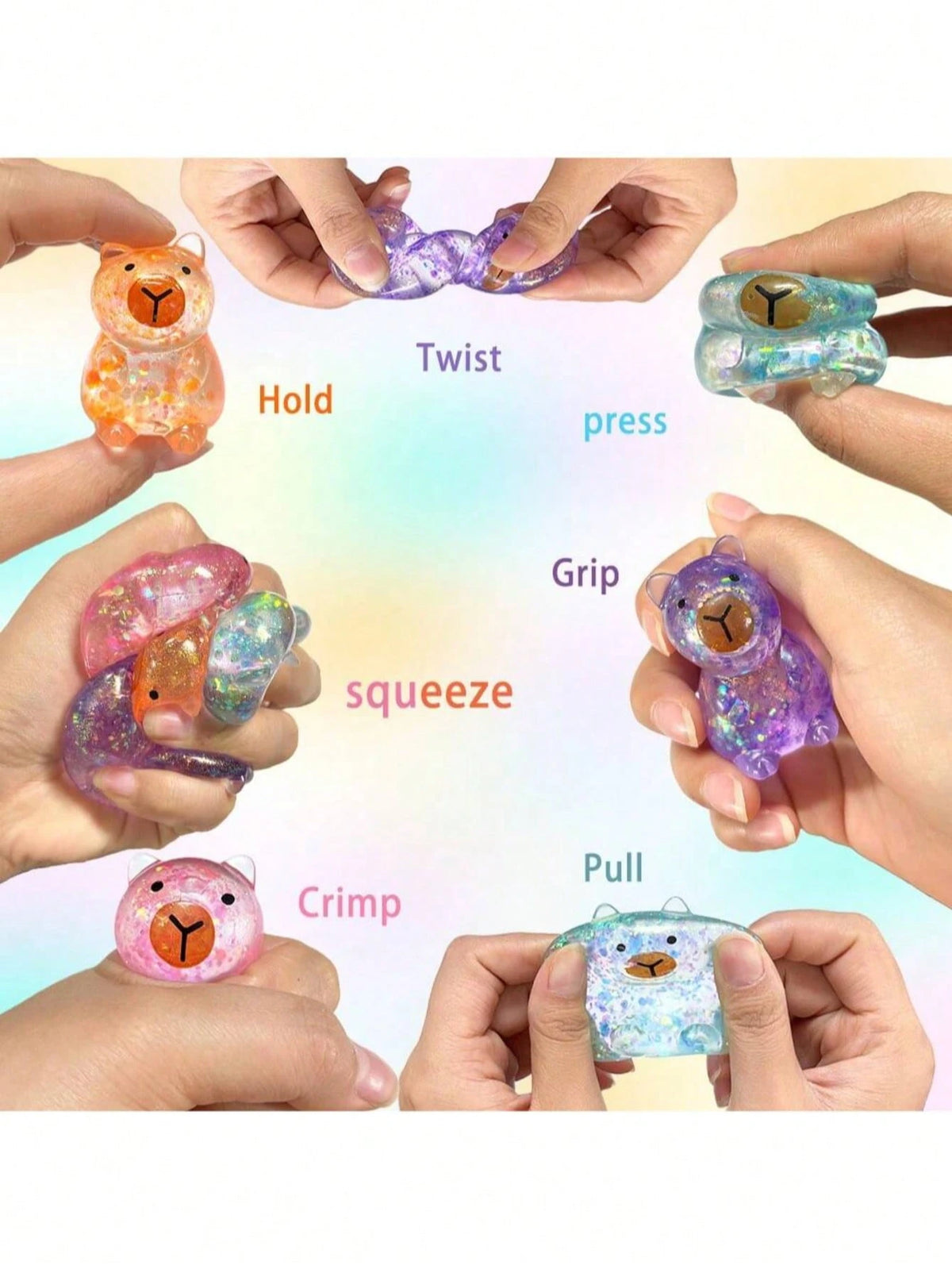 6PCS Cute Stress Reducing Simulated Chicken, Soft Rising Squeeze Toy For Stress Relief & Anxiety, Sticky Fidget Toy For Kids & Adults, Anti-Stress Hand Toy, Taba Squishy, Fun Cute Gift, Festival Gifts