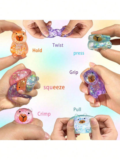 6PCS Cute Stress Reducing Simulated Chicken, Soft Rising Squeeze Toy For Stress Relief & Anxiety, Sticky Fidget Toy For Kids & Adults, Anti-Stress Hand Toy, Taba Squishy, Fun Cute Gift, Festival Gifts