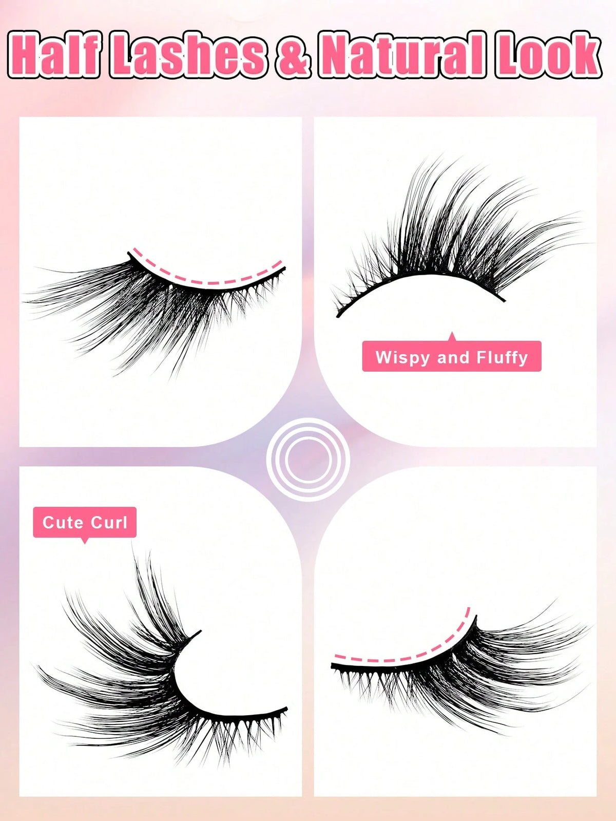 7 Pairs 15mm Cat Eye Effect Semi-Permanent Eyelashes, Extended Outer Corner, Natural Look