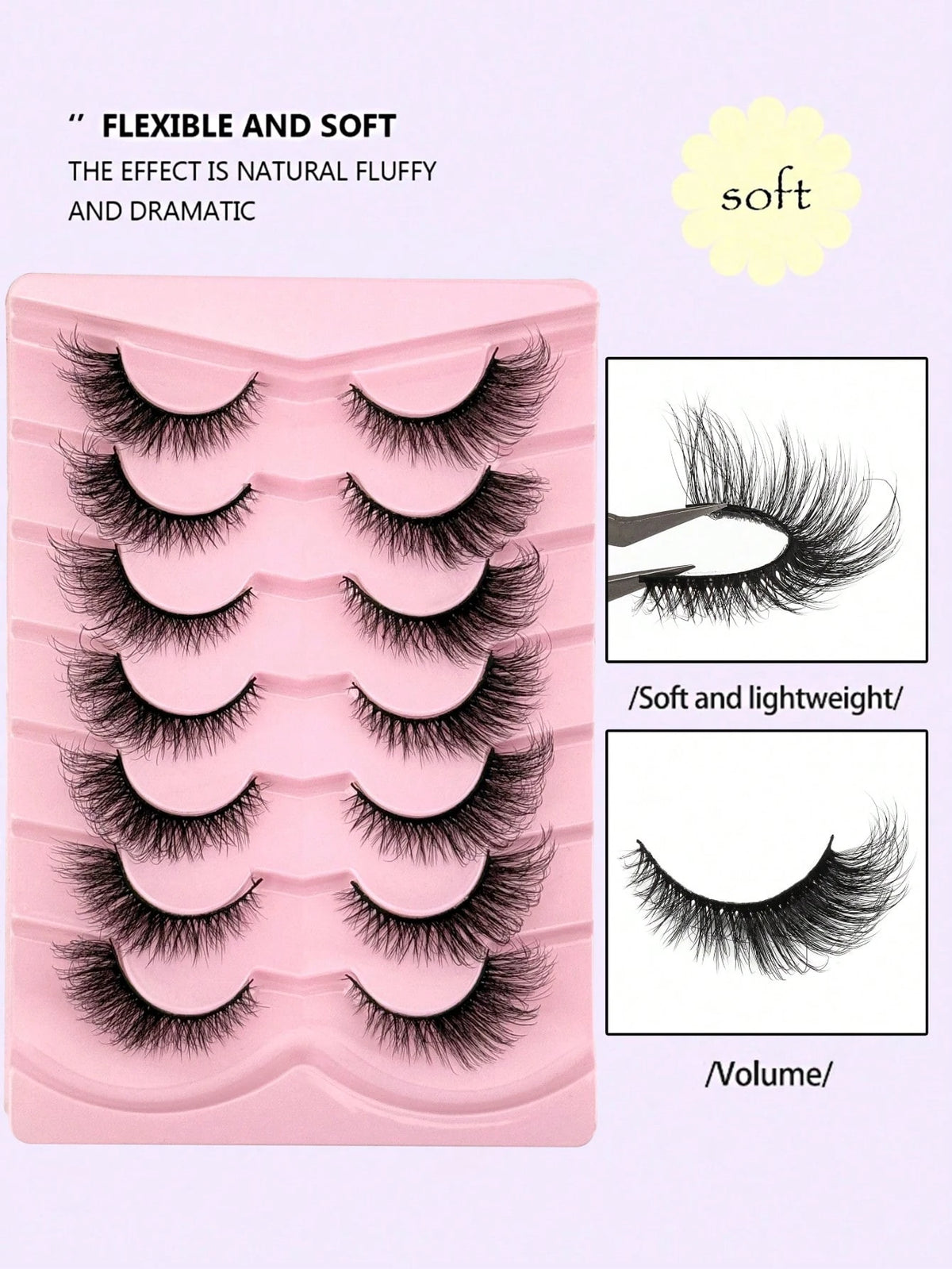 7 Pairs Of Cat-Eye False Eyelashes, Fluffy 3D Messy Natural Long Soft Winged End Eyeliner Lengthened Imitation Mink False Eyelashes, Reusable, Suitable For Daily Life, Weddings, Dates, Parties, Music