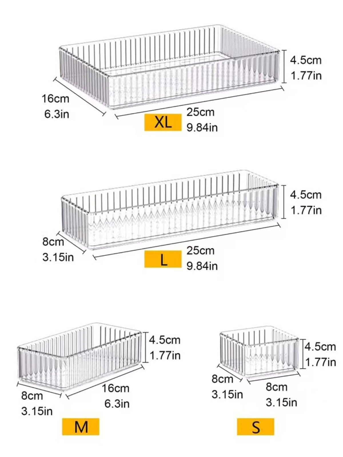 7pcs Set Wavy Transparent Cosmetic Storage Boxes, Stackable Desktop Drawer Organizer, Bedroom Holiday Room Home Decor Storage Boxes, Suitable For Storing And Organizing Cosmetics, Stationery, Tablewar