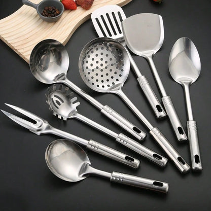 8-Piece Modern Stainless Steel Cookware Set- Cooking And Service Tools- Non-Stick Pans, Dishwasher- Perfect For Home Chefs And Cooking Enthusiasts- Essential For Holiday Life/Kitchen Essentials/Sm