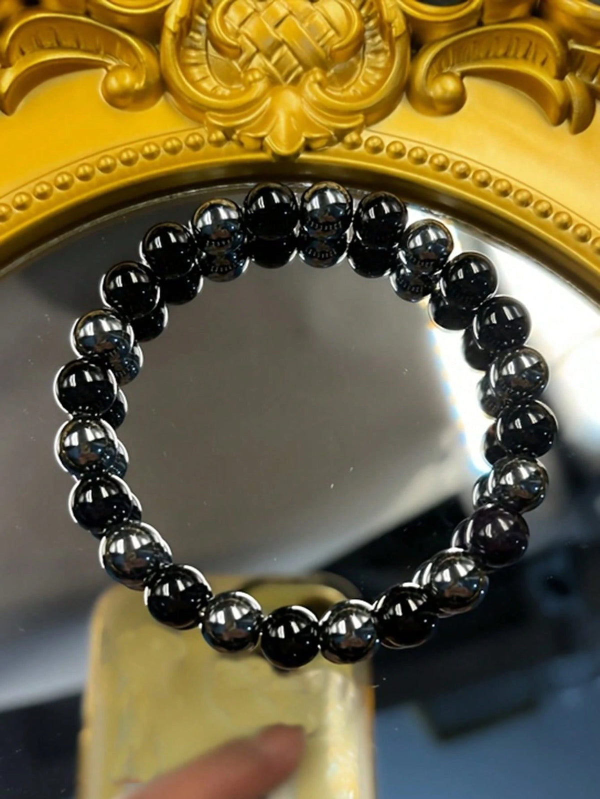 8mm Hematite Obsidian Powerful Protection Bracelet, Grounding, Absorb Negative Energy Bracelet For Men Women Vintage Jewelry Parts, Birthday Gifts