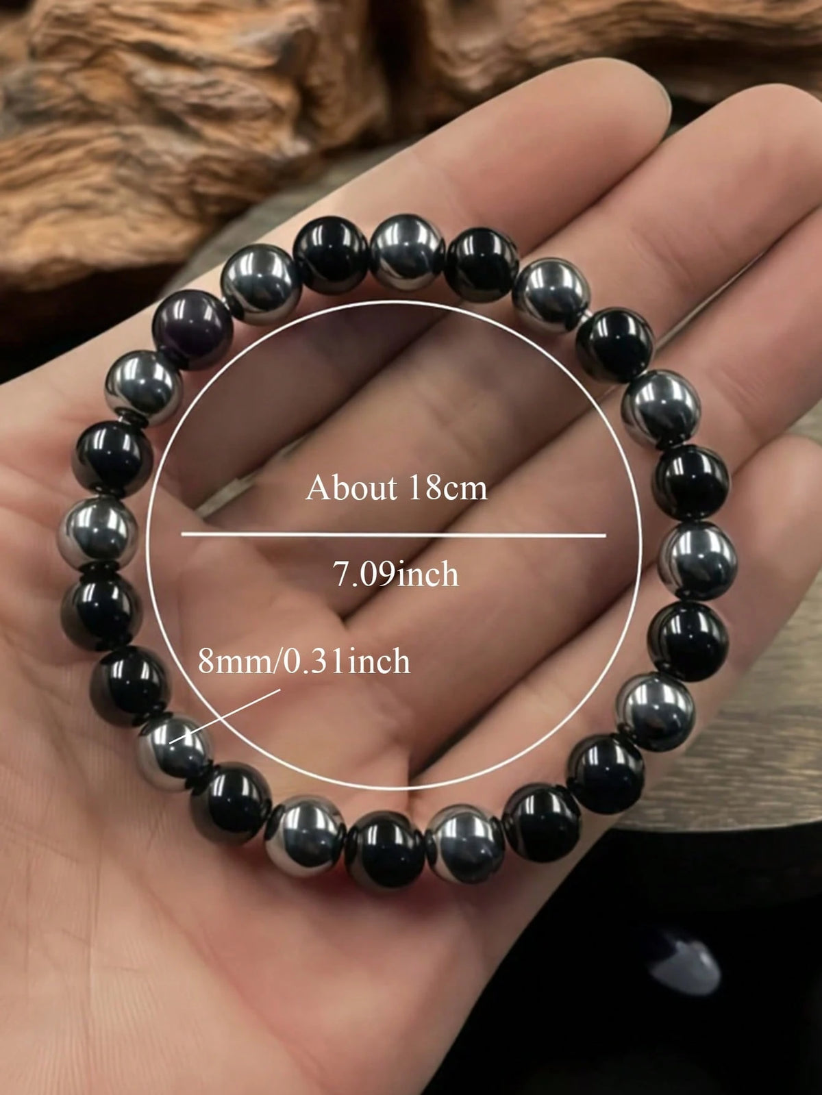 8mm Hematite Obsidian Powerful Protection Bracelet, Grounding, Absorb Negative Energy Bracelet For Men Women Vintage Jewelry Parts, Birthday Gifts