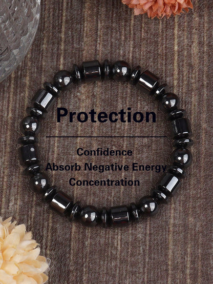 8mm Hematite Obsidian Powerful Protection Bracelet, Grounding, Absorb Negative Energy Bracelet For Men Women Vintage Jewelry Parts, Birthday Gifts