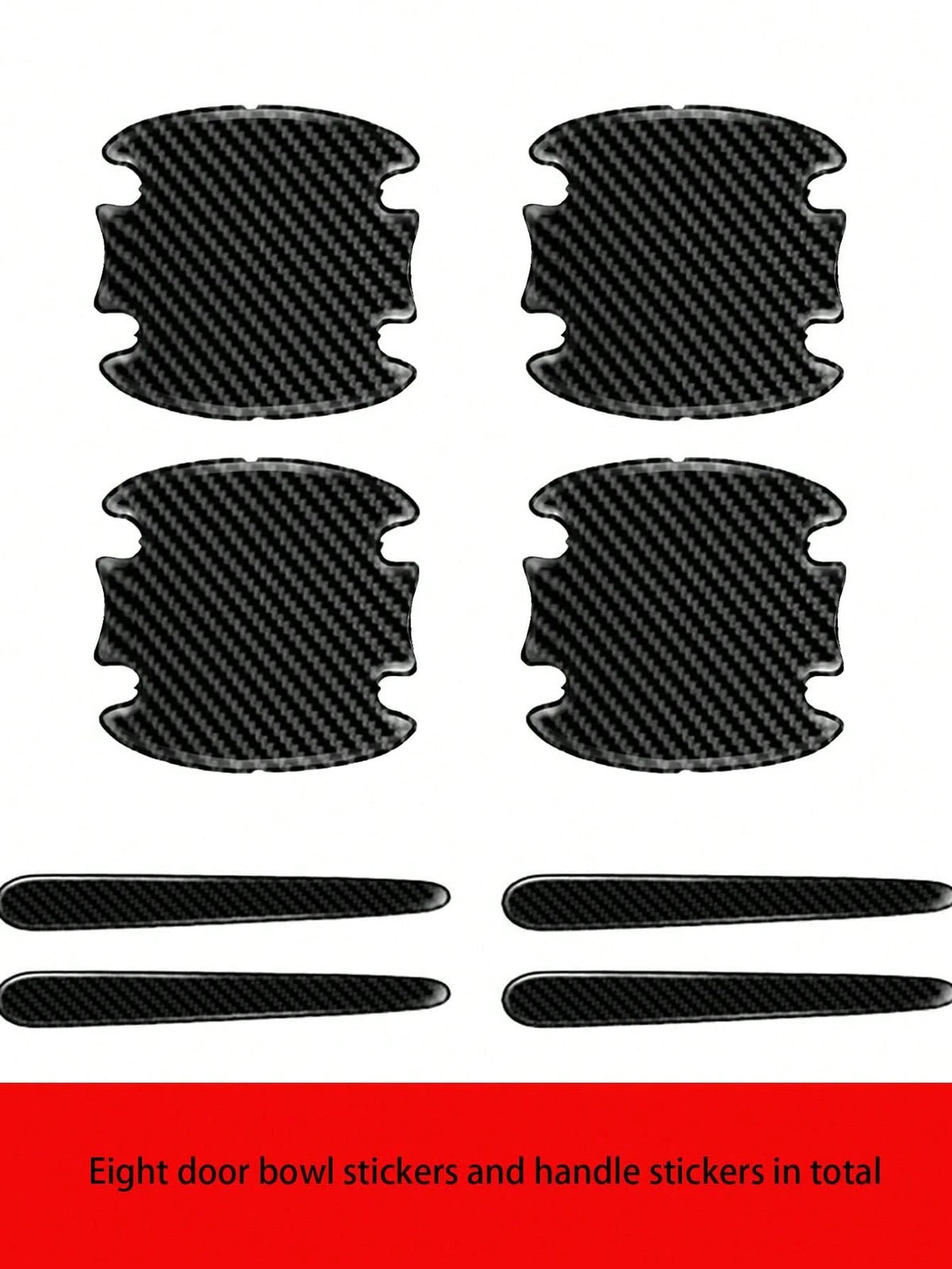 8PCS Epoxy Carbon Fiber Door Cup Handle Protector- Anti-Scratch Film Kit, Universal Fit For Auto Exterior Paint Protection| Car Accessories, Exterior Car Accessories, Car Protection Film, Auto Styli