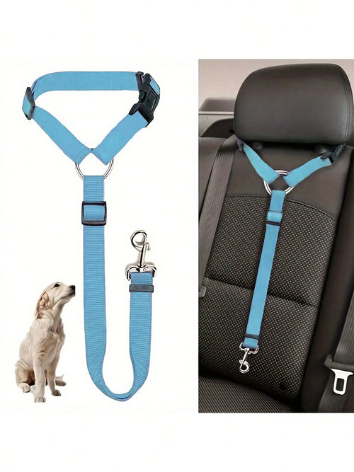 Adjustable Nylon Pet Car Seat Belt, Dog Cat Seatbelt Harness With Front Headrest Restraint, Vehicle Traction Rope, Pet Restraint Lead, Durable Dog Car Accessories, Car Seat Belt For Dogs And Cats