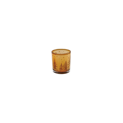 Amber Etched Candle holder